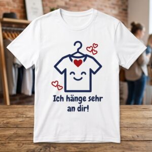 Süßes Liebeserklärung Shirt für Paare: "Ich hänge sehr an dir!"