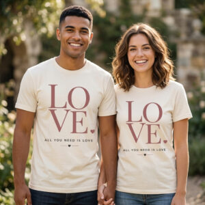Romantisches Partnerlook T-Shirt – LOVE. All you need is love